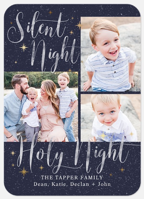 Sparkling Night Holiday Photo Cards