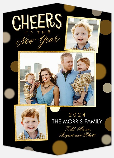 New Year Bokeh Holiday Photo Cards