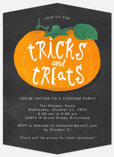 Pumpkin Treats Halloween Party Invitations