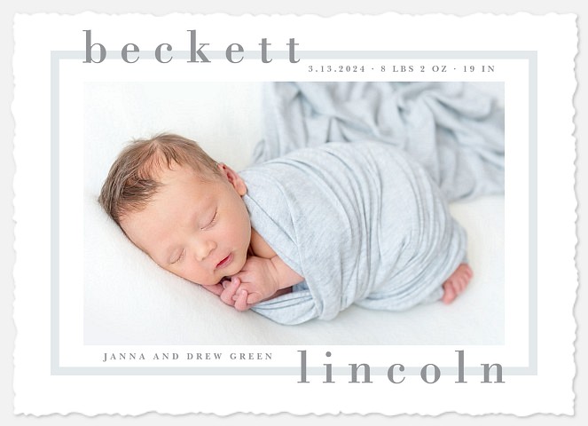 Simple Modern Baby Birth Announcements