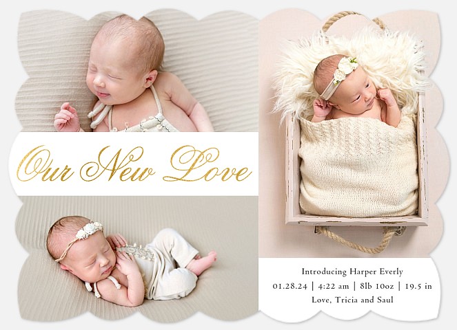Our New Love Baby Birth Announcements