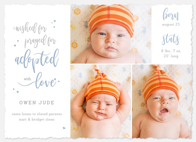 Lovely Adoption Baby Birth Announcements