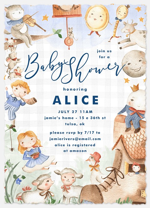 Nursery Rhymes Baby Shower Invitations