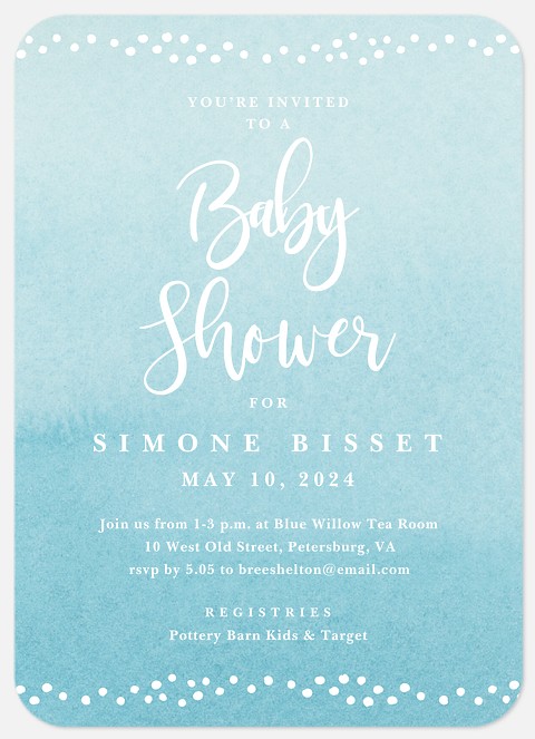 Watercolor Wash Baby Shower Invitations