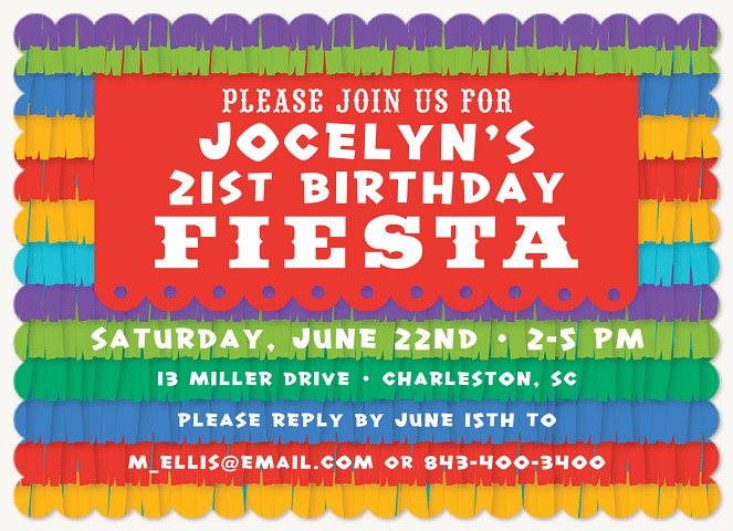 Piñata Adult Birthday Party Invitations