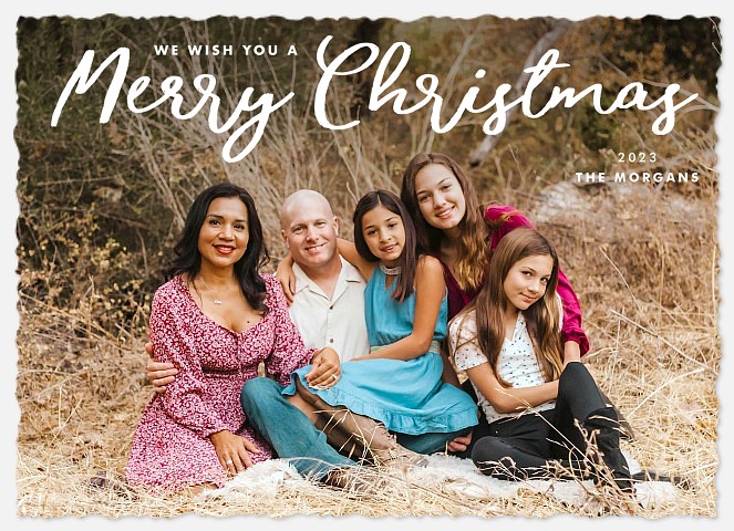 Trendy Writing Holiday Photo Cards