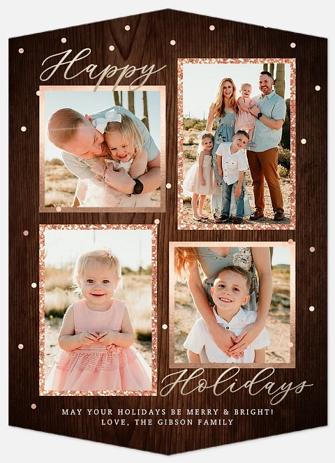 Glittering Rustica Holiday Photo Cards