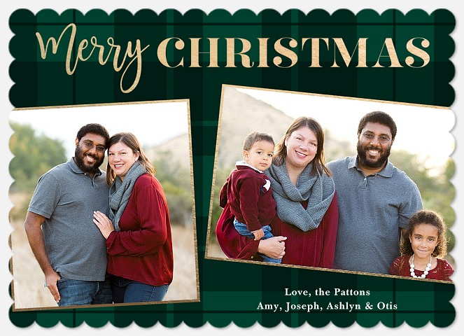 Forest Tartan Holiday Photo Cards