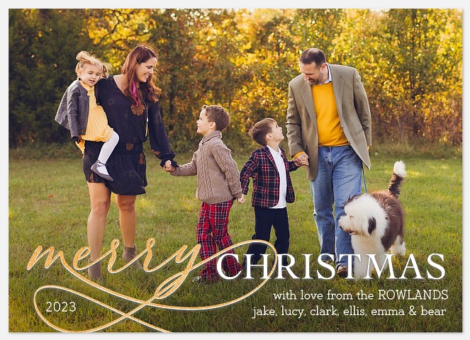 Merry & Golden Holiday Photo Cards