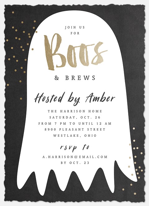 Boos & Brews Halloween Party Invitations