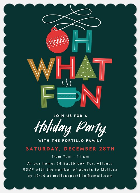 Iconic Fun Holiday Party Invitations
