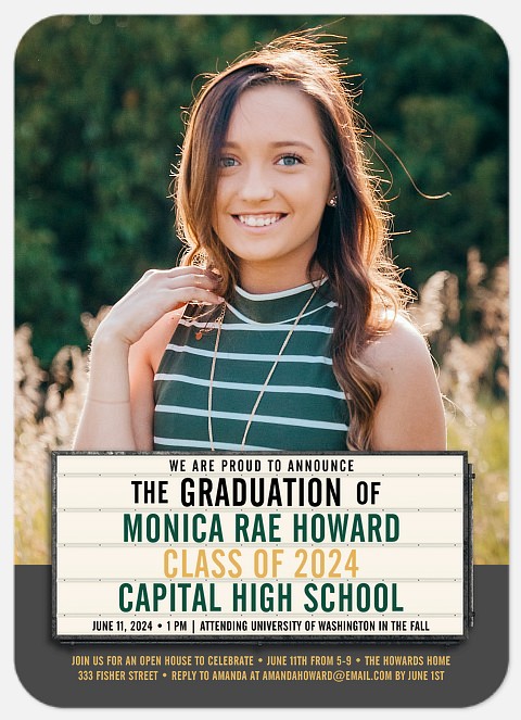 Marquee Sign Graduation Cards