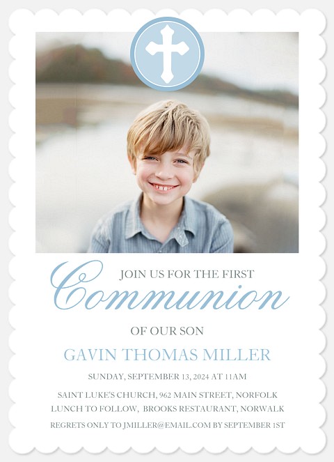 Angelic Debut First Communion Invitations