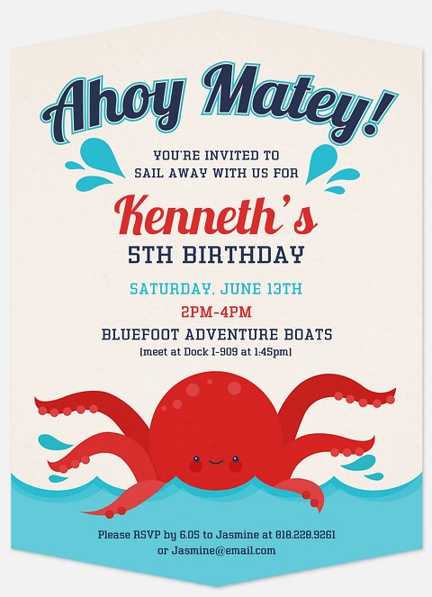 Ahoy Kids' Birthday Invitations