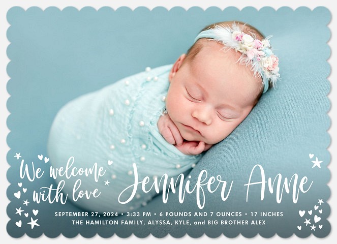 Welcome Whimsy Baby Birth Announcements