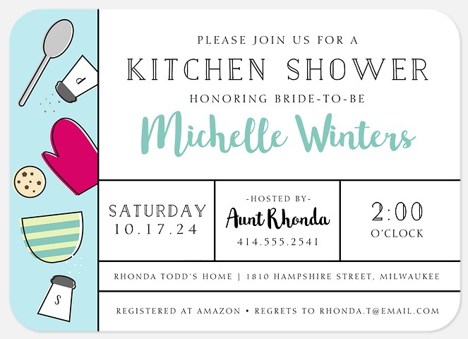 Kitchen Party Bridal Shower Invitations