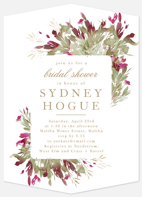 Desert Bloom Bridal Shower Invitations
