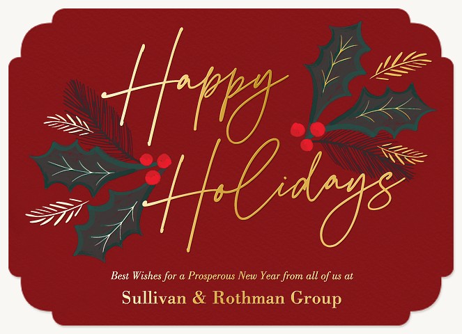 Holly Sprigs Business Holiday Cards