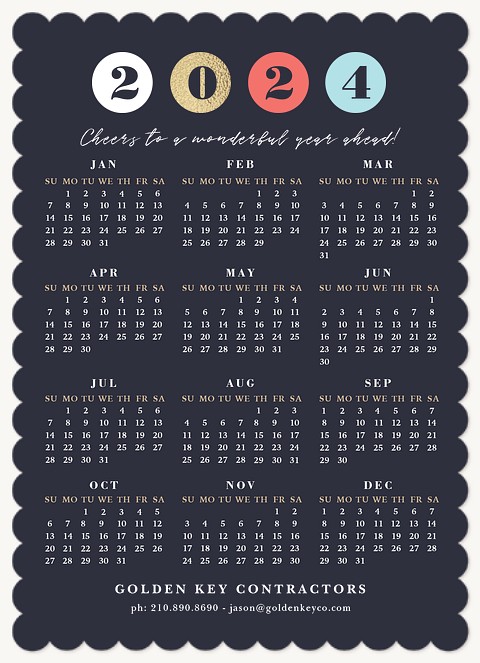 Festive Calendar Business Holiday Cards