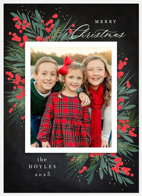 Festive Berries Holiday Photo Cards