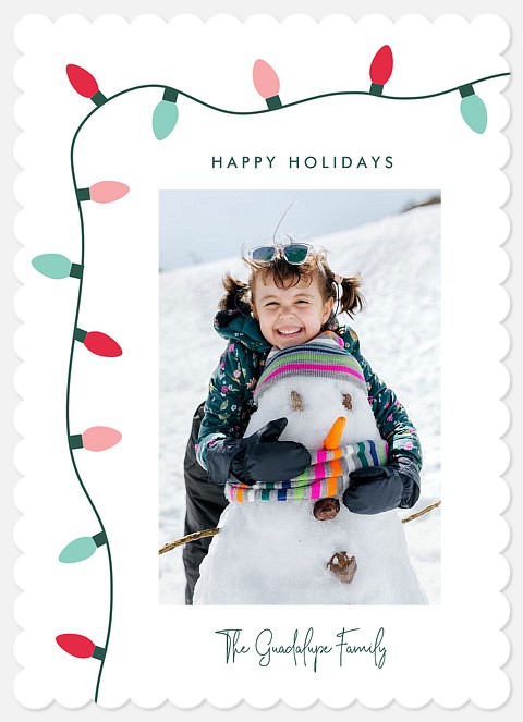 String Of Lights Holiday Photo Cards
