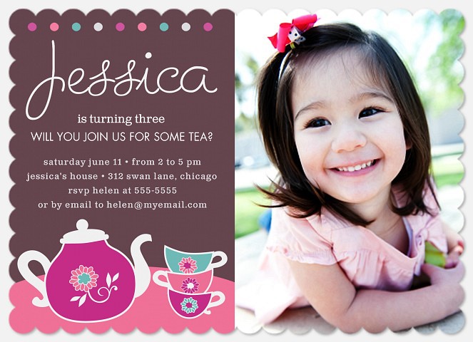 Tasty Tea Time Girl Birthday Invitations