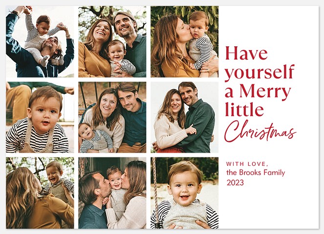 Merry Little Grid Holiday Photo Cards