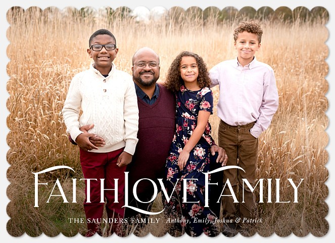 Faith, Love, Family Holiday Photo Cards
