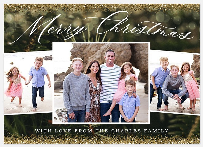 Sparkling Evergreen Holiday Photo Cards