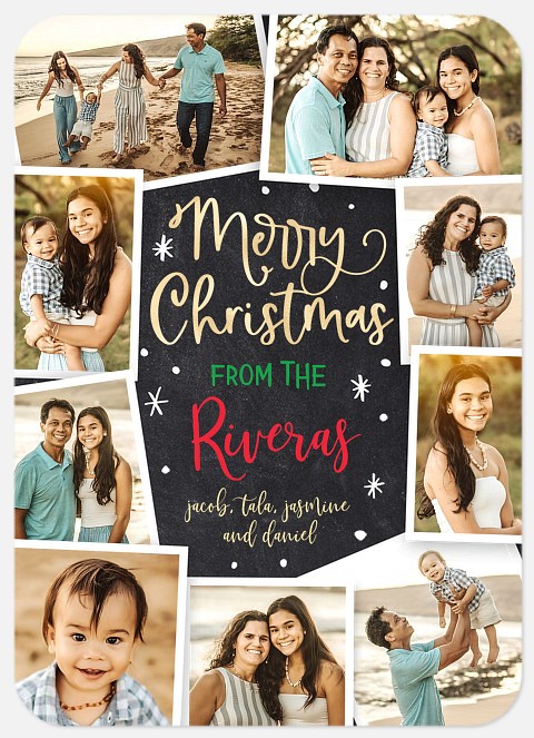Chalkboard Collage Holiday Photo Cards
