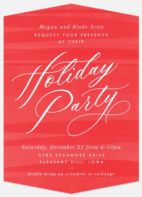 Subtle Stripe Holiday Party Invitations