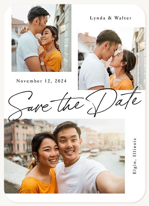 Modern Grid Save the Date Cards
