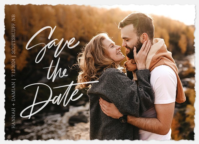 Hand Lettered Script Save the Date Photo Cards