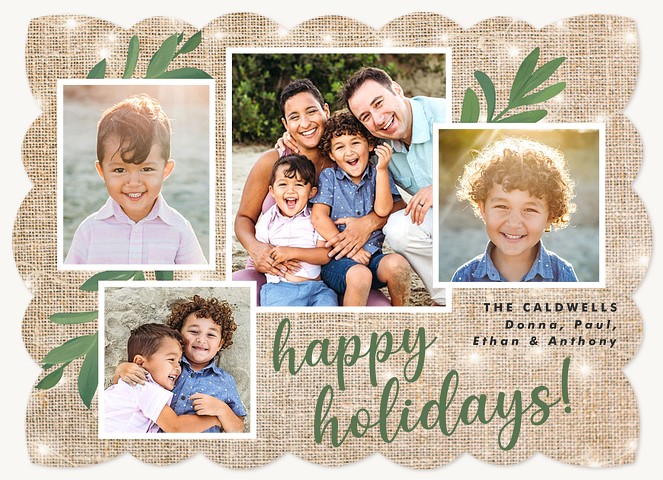 Burlap Cottage Personalized Holiday Cards