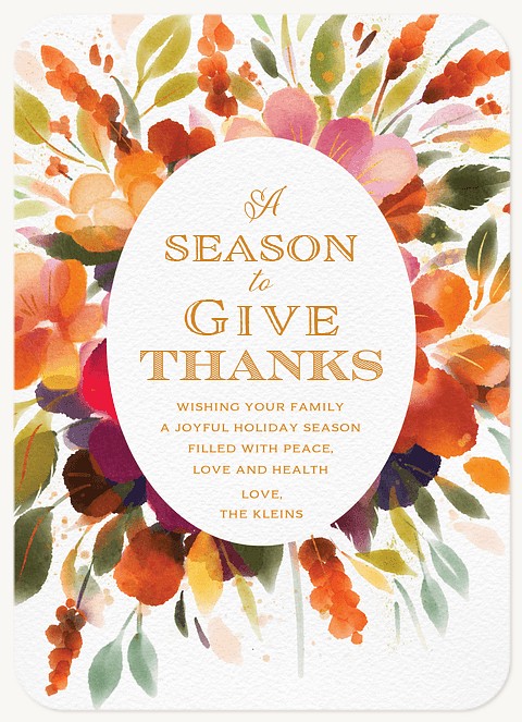 Floral Arrangement Thanksgiving Cards