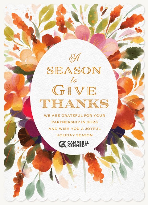 Thankful Season Business Holiday Cards