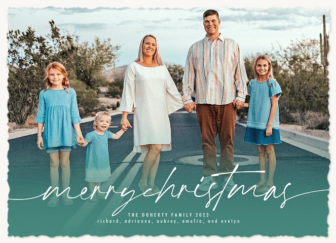 Flowing Script Personalized Holiday Cards