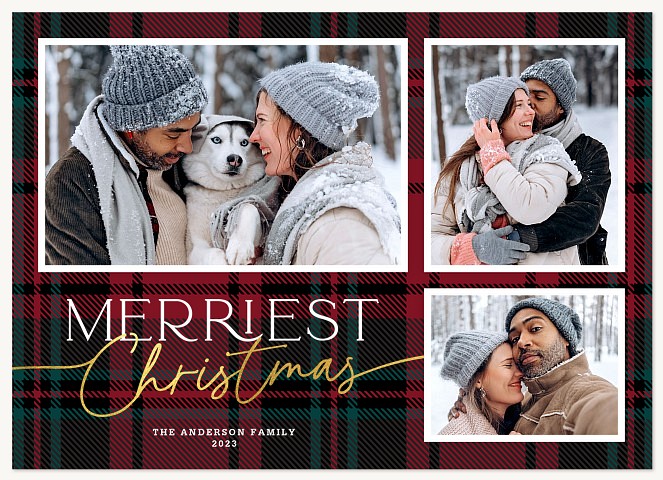 Cozy Tartan Personalized Holiday Cards