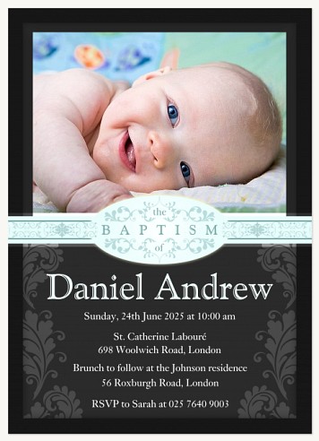 Blue Baptism Christening Invitations | Christening Invites