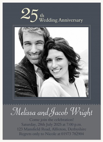 Silver Love Wedding Anniversary Invitations