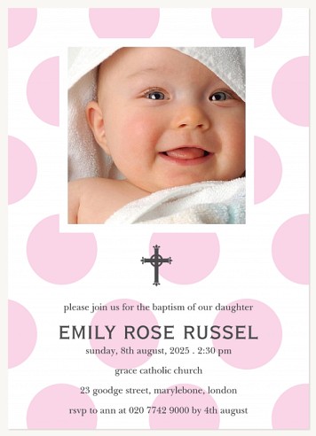 Blessing Bubbles Pink Christening Invitations | Christening Invites