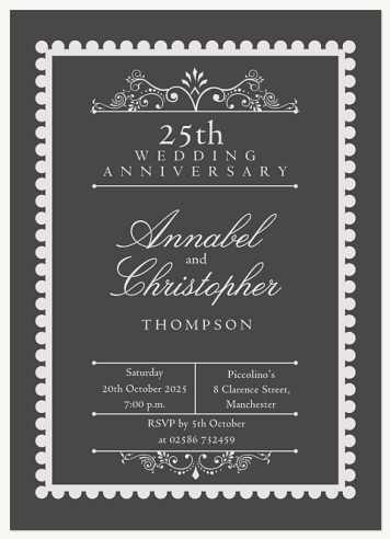 Beautiful Borders Wedding Anniversary Invitations