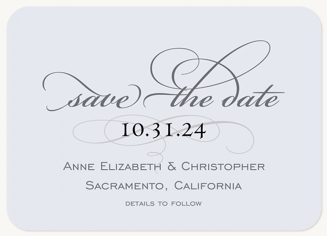 Sterling Scroll Save the Date Cards