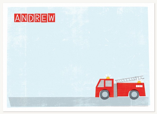 Lil Firetruck Stationery For Kids