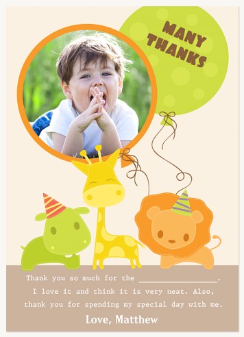 Zoo Buddies Thank You Cards