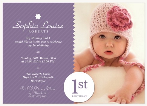 Lilac Love Kids Birthday Invitations
