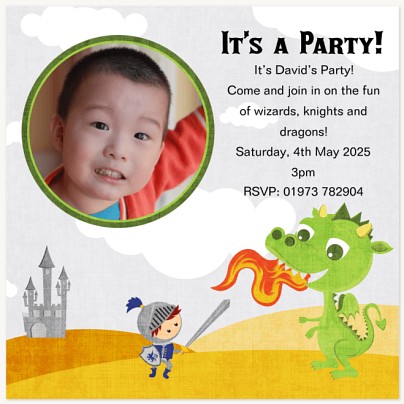 Knight's Tale Kids Birthday Invitations
