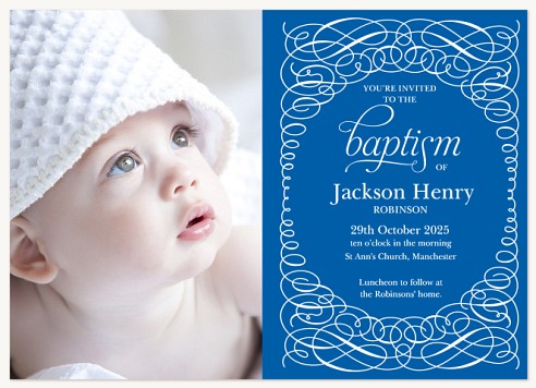 Little Miracle Blue Christening Invitations | Christening Invites