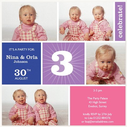 The Violet Girls Kids Birthday Invitations