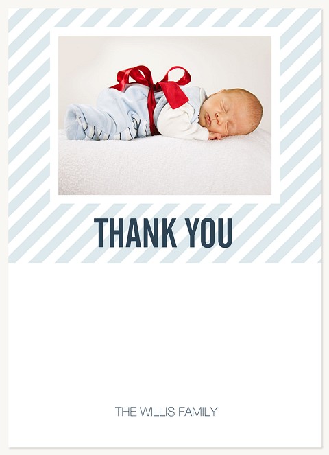 All Wrapped Up Navy Baby Thank You Cards